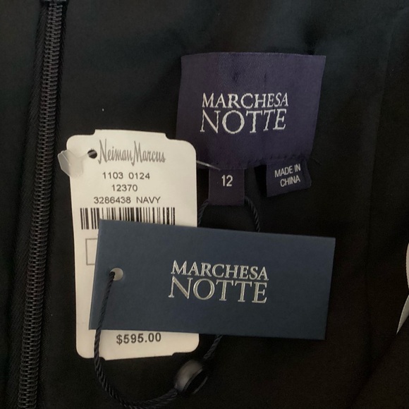 Marchesa Notte Cocktail Dress Tiered Velvet Burnout NWT 12 - Picture 10 of 12